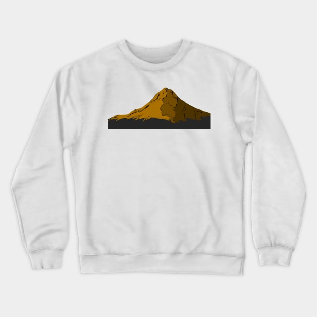 Mt Hood in Gold Crewneck Sweatshirt by FernheartDesign